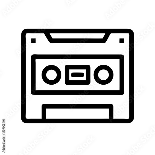 Audio Cassette Pictogram – Retro Music and Tape Icon

