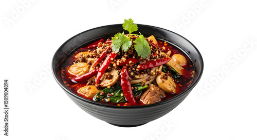 Spicy Sichuan Mala Xiang Guo in Black Bowl