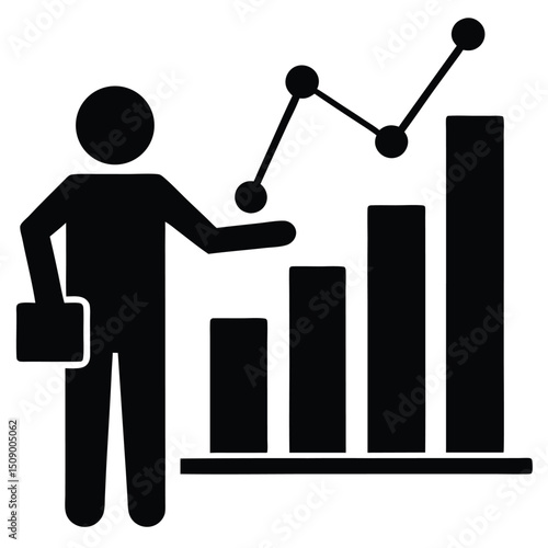 data analyst element isolated variance analysis on white background