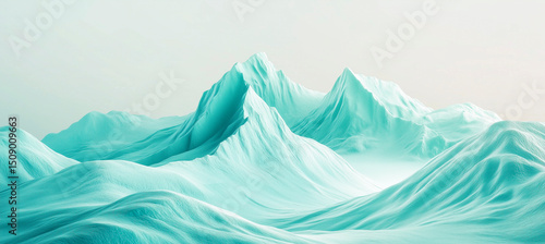 Wallpaper Mural Soft green abstract mountain landscape.  Torontodigital.ca
