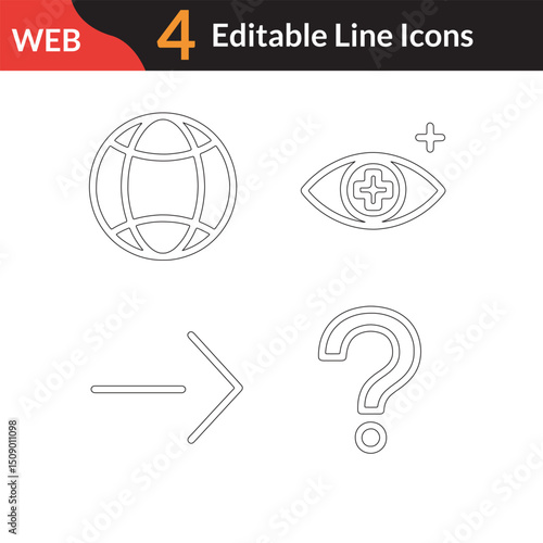 Essential Web Interface Icons – Thin Line Vector Design Pack.