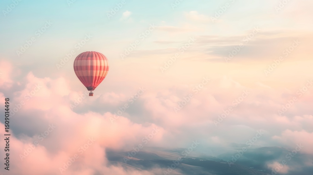 Obraz premium A hot air balloon festival at sunrise, with colorful balloons filling the sky.