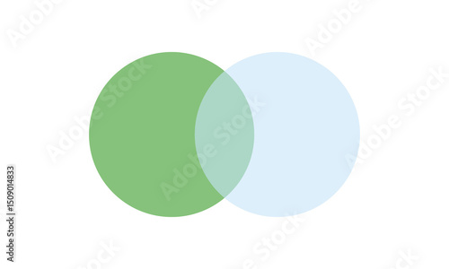 Venn diagram chart vector template two circle color style for presentation, start up project, business strategy, theory basic operation, infographic, logic eps 10. Vector Illustration  .  