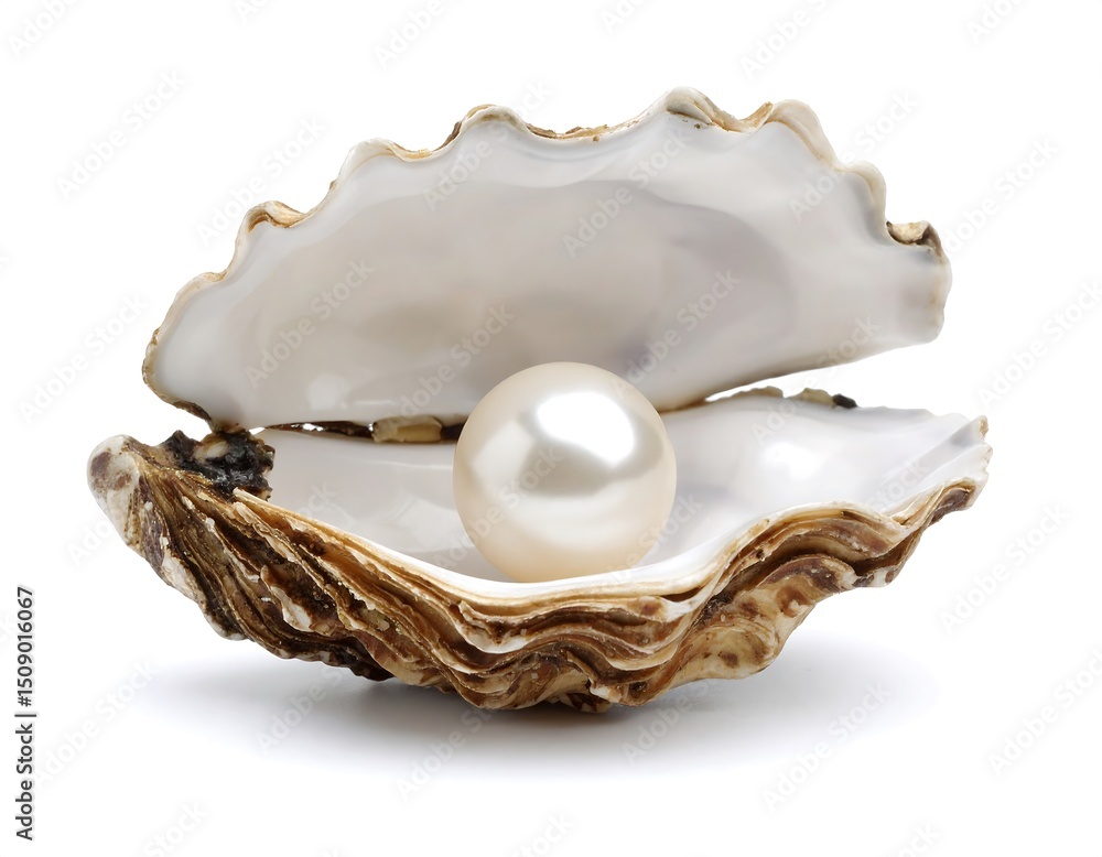 Pearl in an open oyster shell Pearl in an open oyster shell