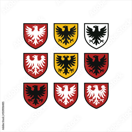 regal grid of heraldic eagle designs
