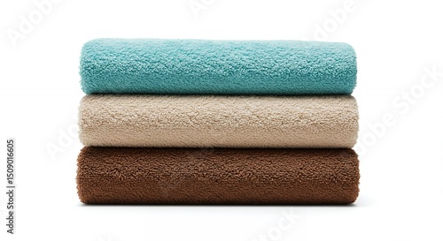Three stacked towels with pastel colors