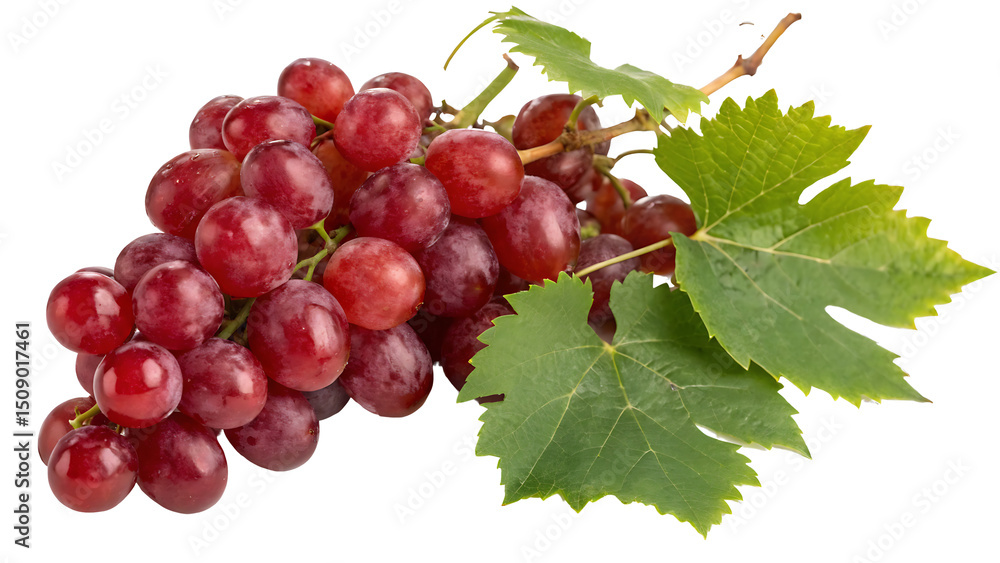 Fototapeta premium bunch of red grapes on isolated background png