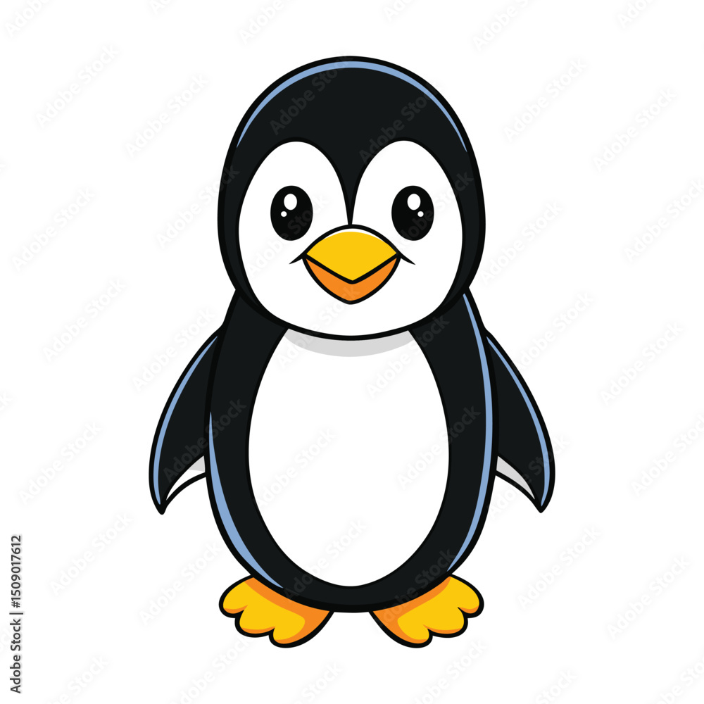 Obraz premium Cute Cartoon Penguin isolated on white background