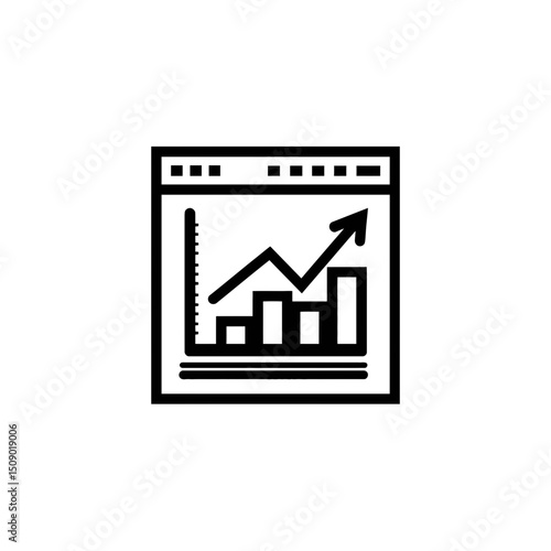 Financial chart showcases growth within digital dashboard interface