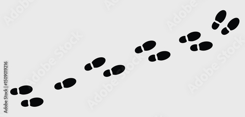 Footprints Walking Away Simple Black Shoe Prints