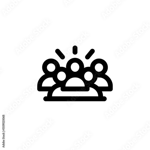 People group collaborate sharing in white background outline