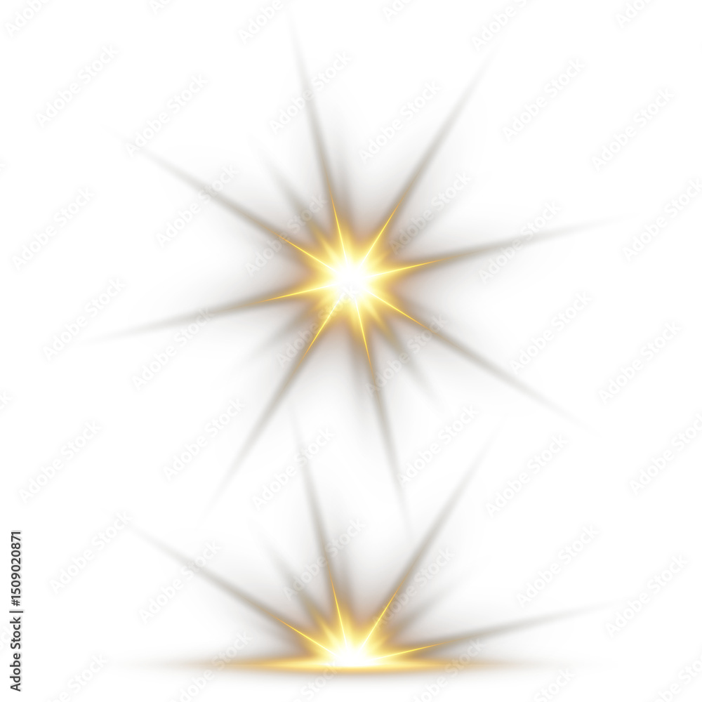 Obraz premium Bright spark flares out with shimmering halo. Overlay light streak bends through lens distortion. White glow pulses in crystalline flare burst. Sunlight leaks gently from glowing center point.