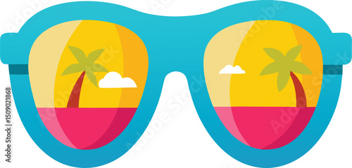 Beach sunglass vector illustration. summer concept