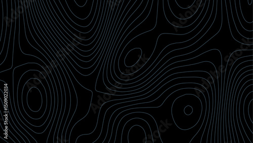 Abstract background wavy topographic line map. Contour geography map grid abstract backdrop. Seamless pattern and banner design. Modern and dynamic feel to topographic mapping vector illustration.
