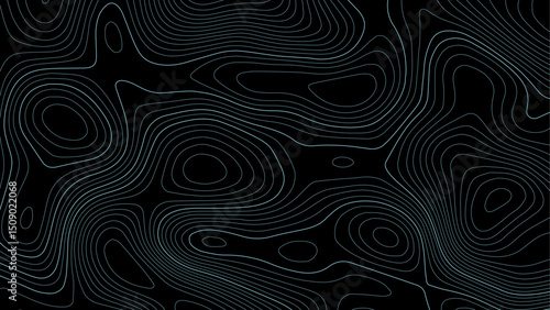 Abstract background wavy topographic line map. Contour geography map grid abstract backdrop. Seamless pattern and banner design. Modern and dynamic feel to topographic mapping vector illustration.