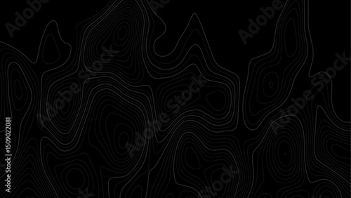 Abstract background wavy topographic line map. Contour geography map grid abstract backdrop. Seamless pattern and banner design. Modern and dynamic feel to topographic mapping vector illustration.