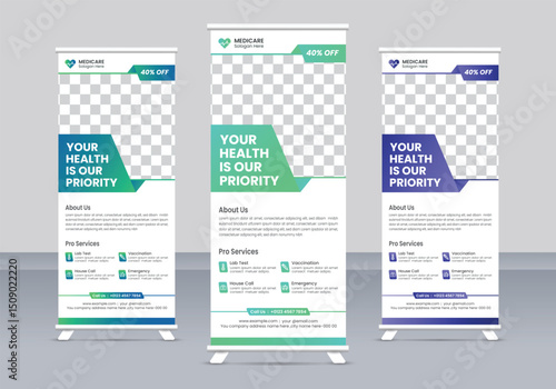 Doctor Appointment Roll-Up Banner – Editable Medical Clinic & Hospital Design