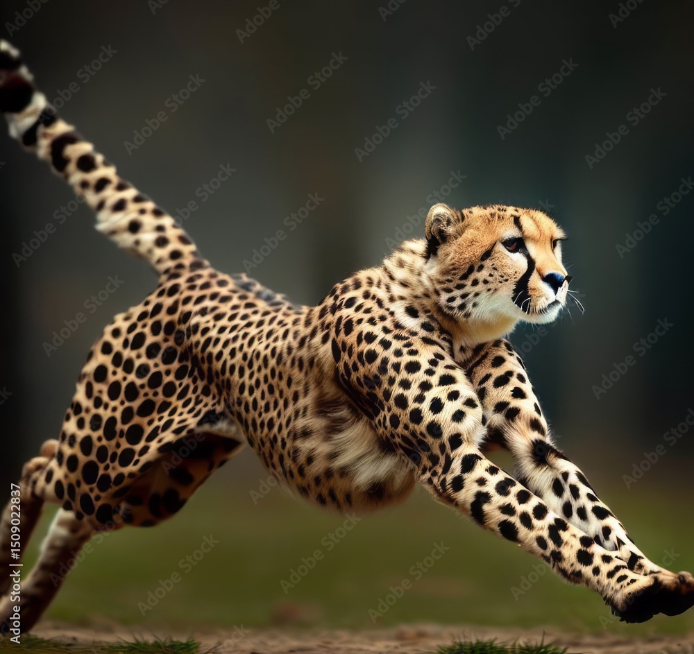 cheetah on the grass cheetah on the grass