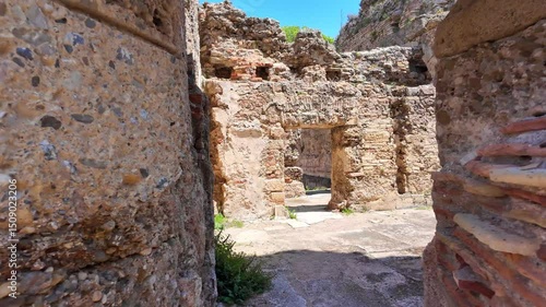 ancient Roman baths ruins in Side, Turkey revealing thermal spa practices and community gatherings from the expansive Roman Empire period