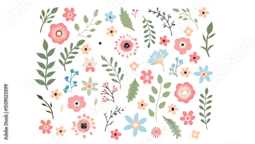Wallpaper Mural colourful flowers vector illustration  Torontodigital.ca