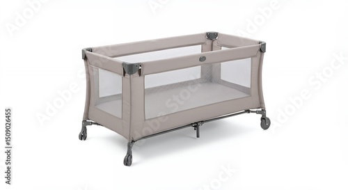 Gray portable crib or playpen for kids