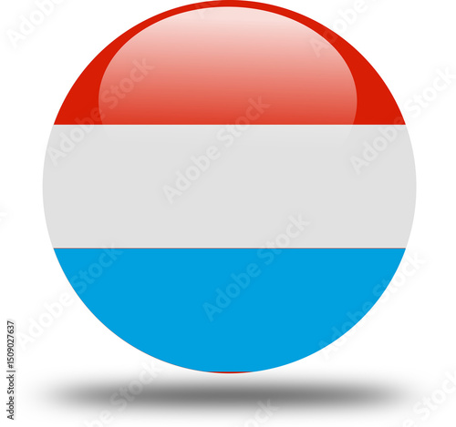 Free Download luxemburg  flag -- 3D Circular Icon, High-Resolution PNG National Symbol for Web and Print	 - GFXLoad