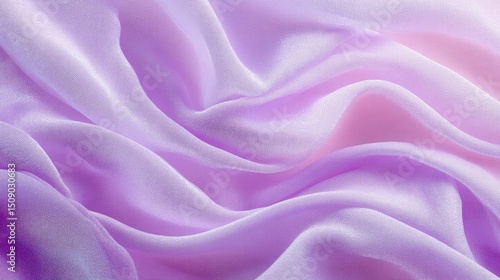 abstract lavender silk fabric softly curving on a pale lilac background