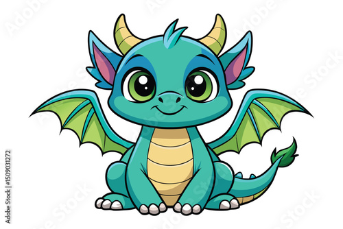 A funny green cartoon frog character with a happy smile is a cute baby amphibian illustration