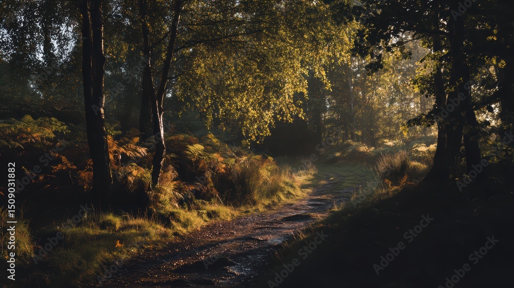 Obraz premium autumn forest path