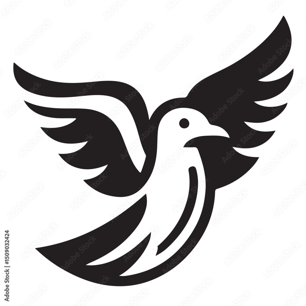 Obraz premium Flying seagull logo vector