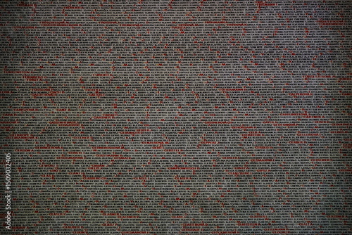 Names of people killed during the second world war inside a Synagogue in Prague, Czech Republic