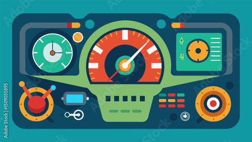 A dashboard display of the vehicles engine hours and idle time useful for tracking maintenance needs.. Vector illustration