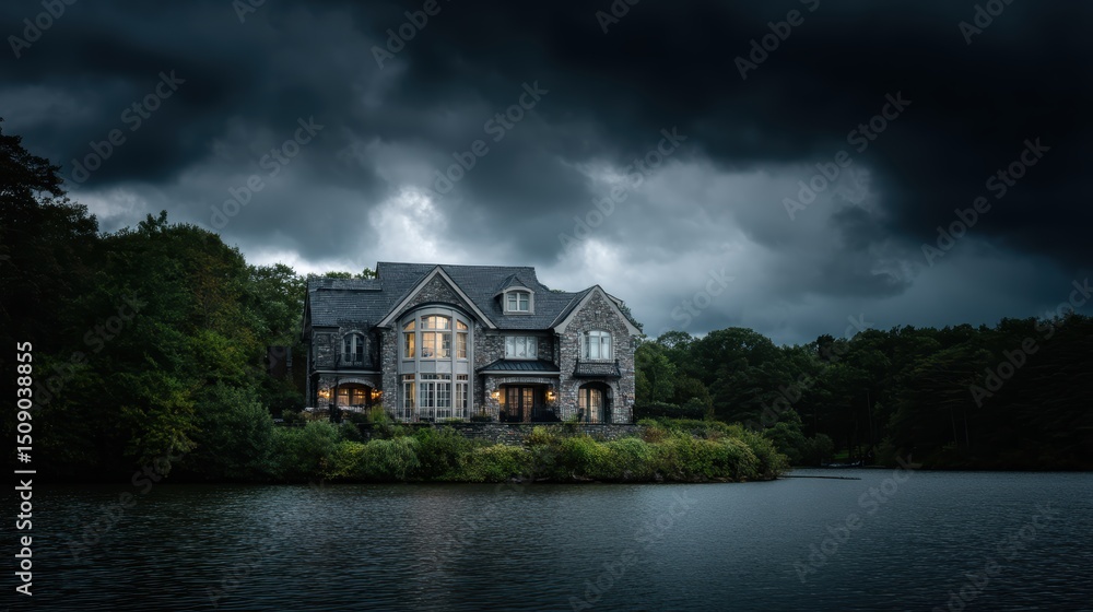 Obraz premium lakefront villa