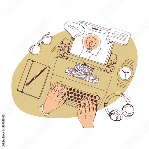 Telling a story on a typewriter