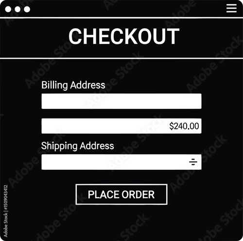 Online Checkout Page Illustration, E-commerce Checkout Interface