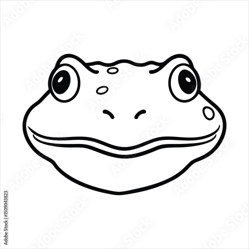 Toad Head  Detailed Animal Head Vector Illustration