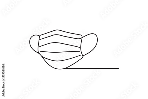 Face Mask continuous one line drawing minimalism design