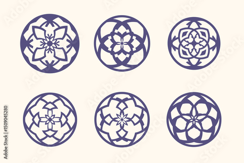Seamless pattern of stylized flowers isolated on white background