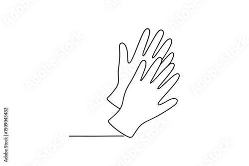 Medical Gloves continuous one line drawing minimalism design