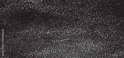 Snow, stars, twinkling lights, rain drops on black background. Abstract vector noise. Small particles of debris and dust. Distressed uneven grunge overlay.
