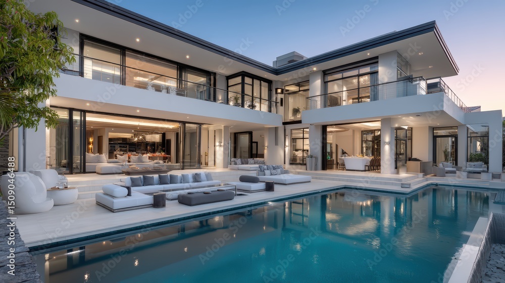 Fototapeta premium modern home with pool