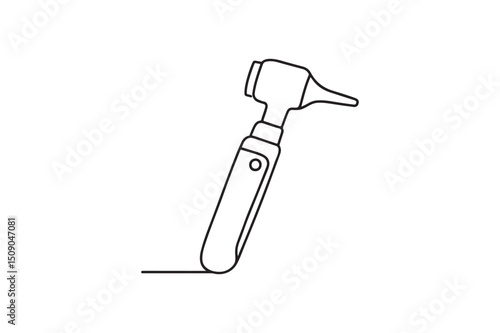 Otoscope continuous one line drawing minimalism design