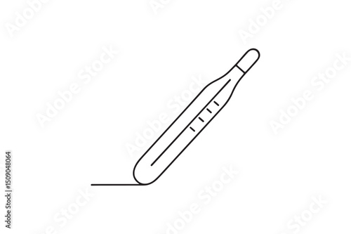 Thermometer continuous one line drawing minimalism design