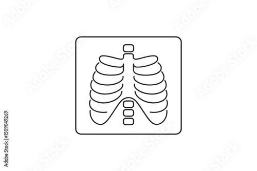 X-ray continuous one line drawing minimalism design