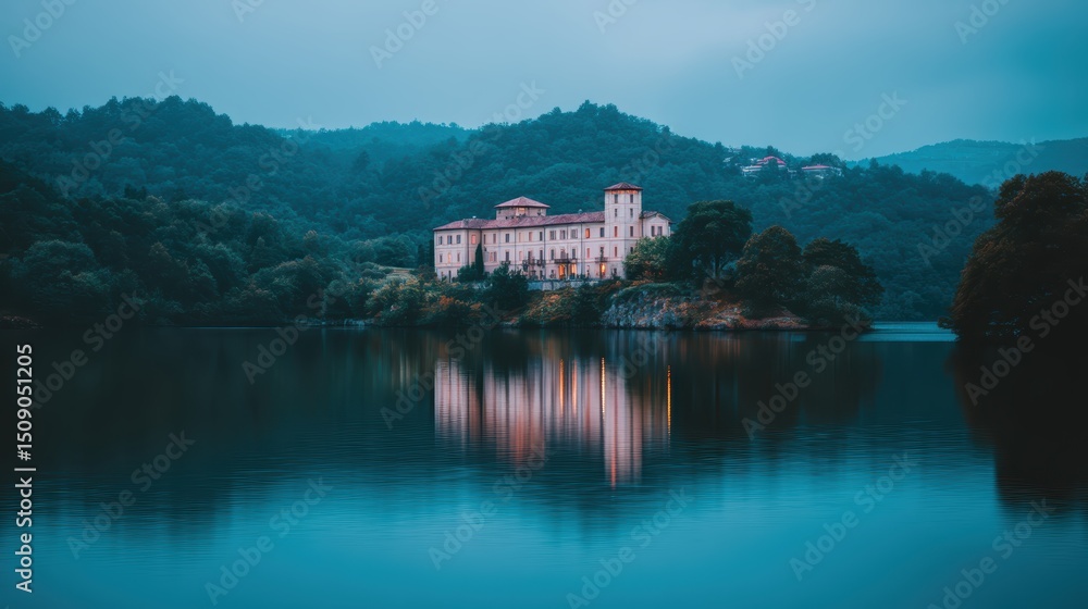 Fototapeta premium lakefront villa