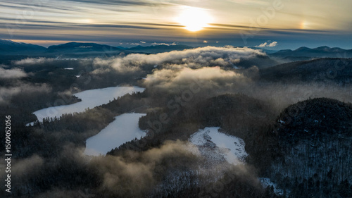 Snowy Sunset over Lake Placid 