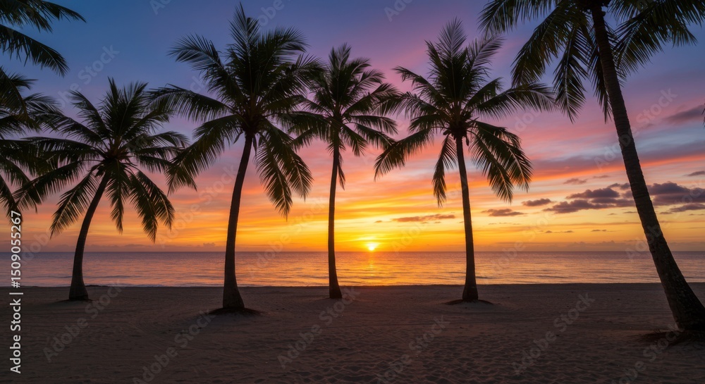 Fototapeta premium Tropical Beach at Sunset