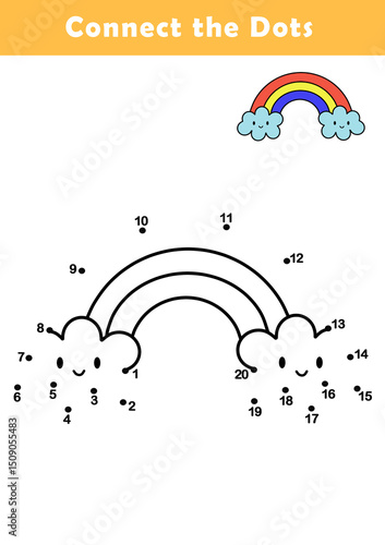 Tableau sur toile Dot to Dot Worksheet for Kids