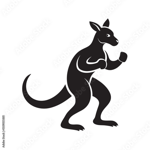 Kangaroo Boxing Stance Silhouette