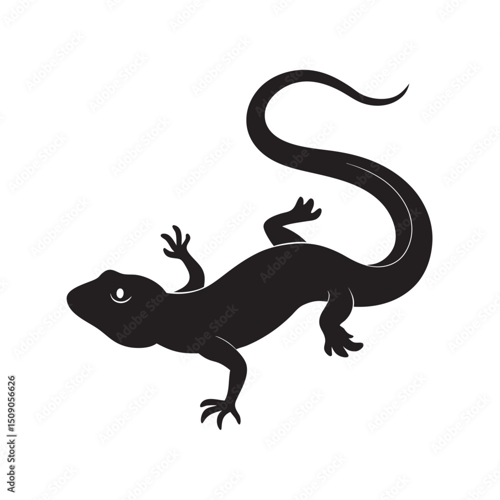 Fototapeta premium Lizard Crawling Rocky Terrain